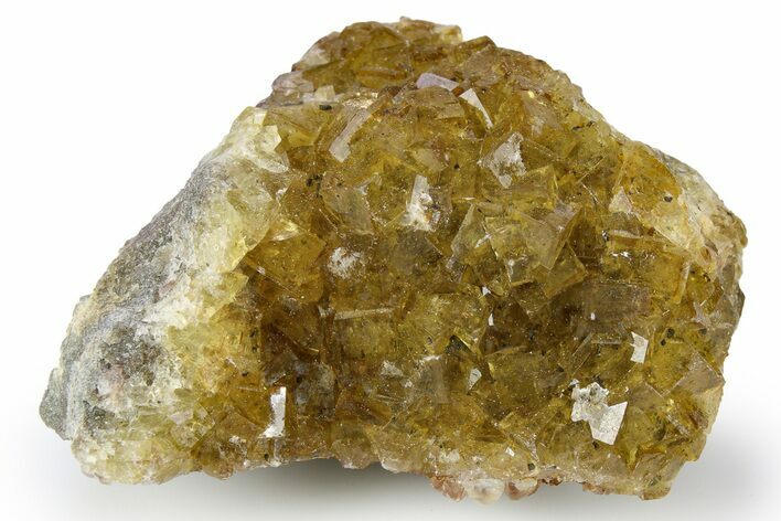 Intense Gemmy Yellow Fluorite with Dolomite - Fluorescent! #255724